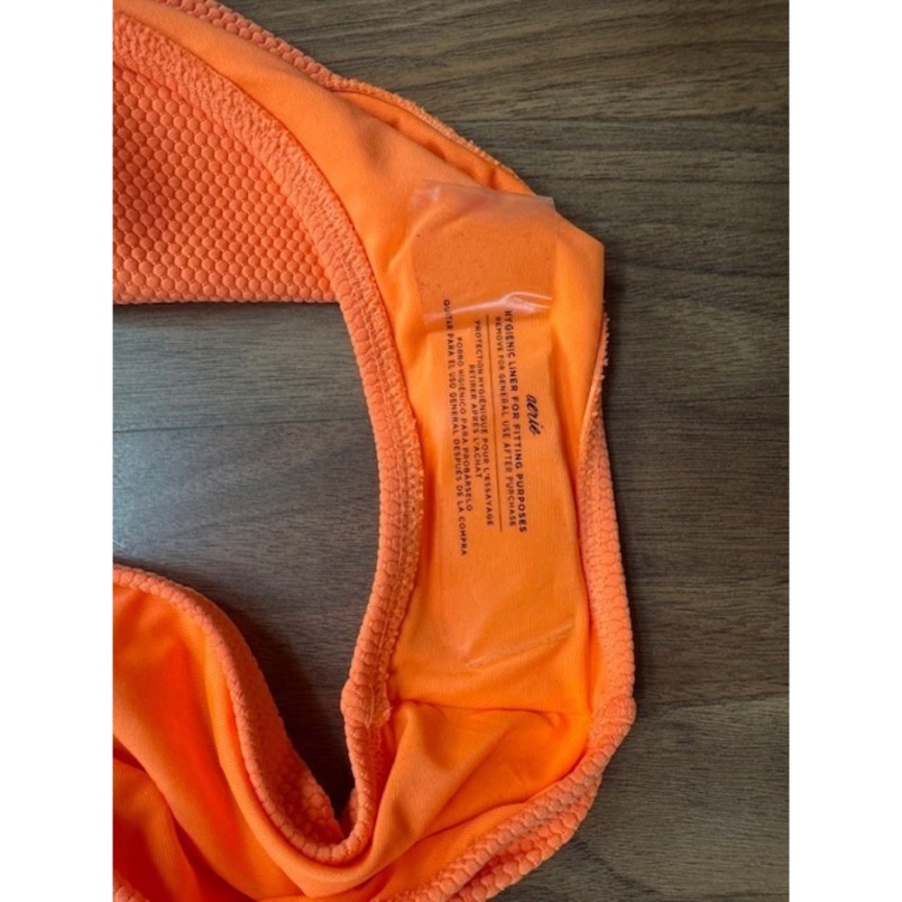 Aerie Vibrant Orange One-Piece Swimsuit LRG Racerback Cheeky Lined Beach NWOT - Picture 5 of 5